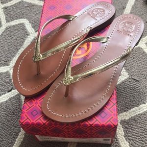 Tory Burch Terra Thong Sparkle Gold
